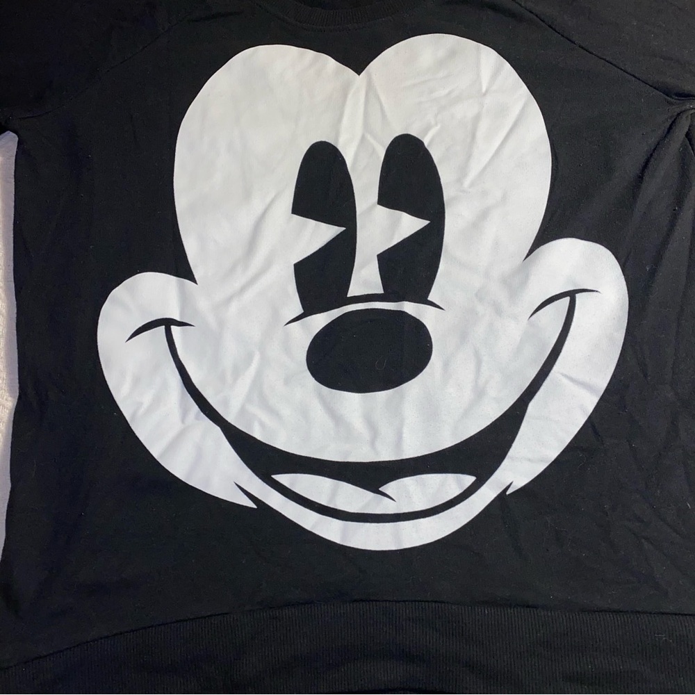 Disney Black and White Mickey Mouse Long Sleeve Tee
